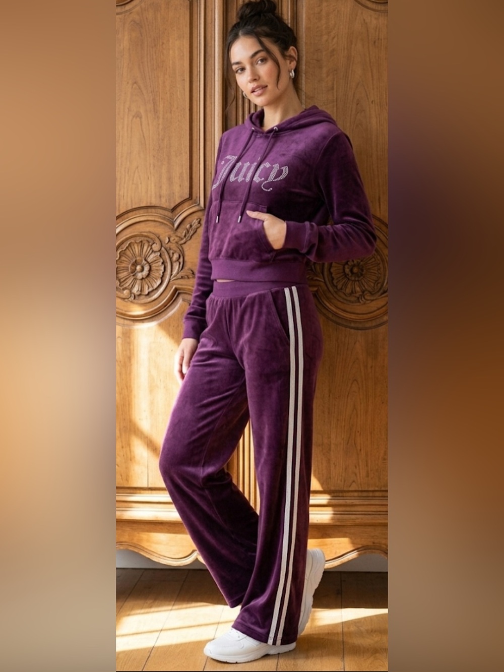 Juicy Couture festival purple velour tracksuit size large